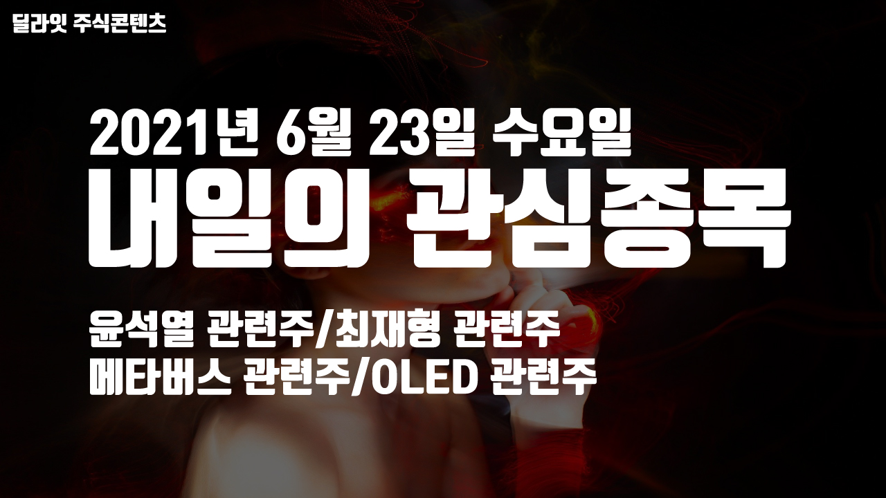  메타버스 관련주 - 2021년 6월 23일 내일의 관심종목