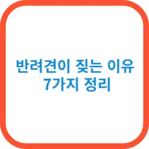 반려견이 짖는 이유 7가지 정리