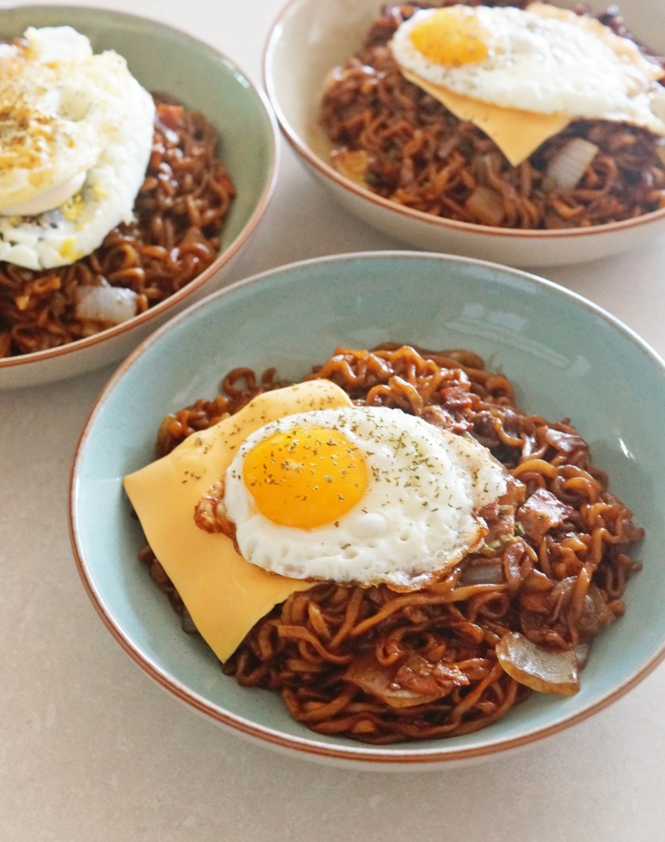 짜파게티 맛있게 만드는 법, 짜개치 조합과 상추쌈을 먹는 주말 요리 6
