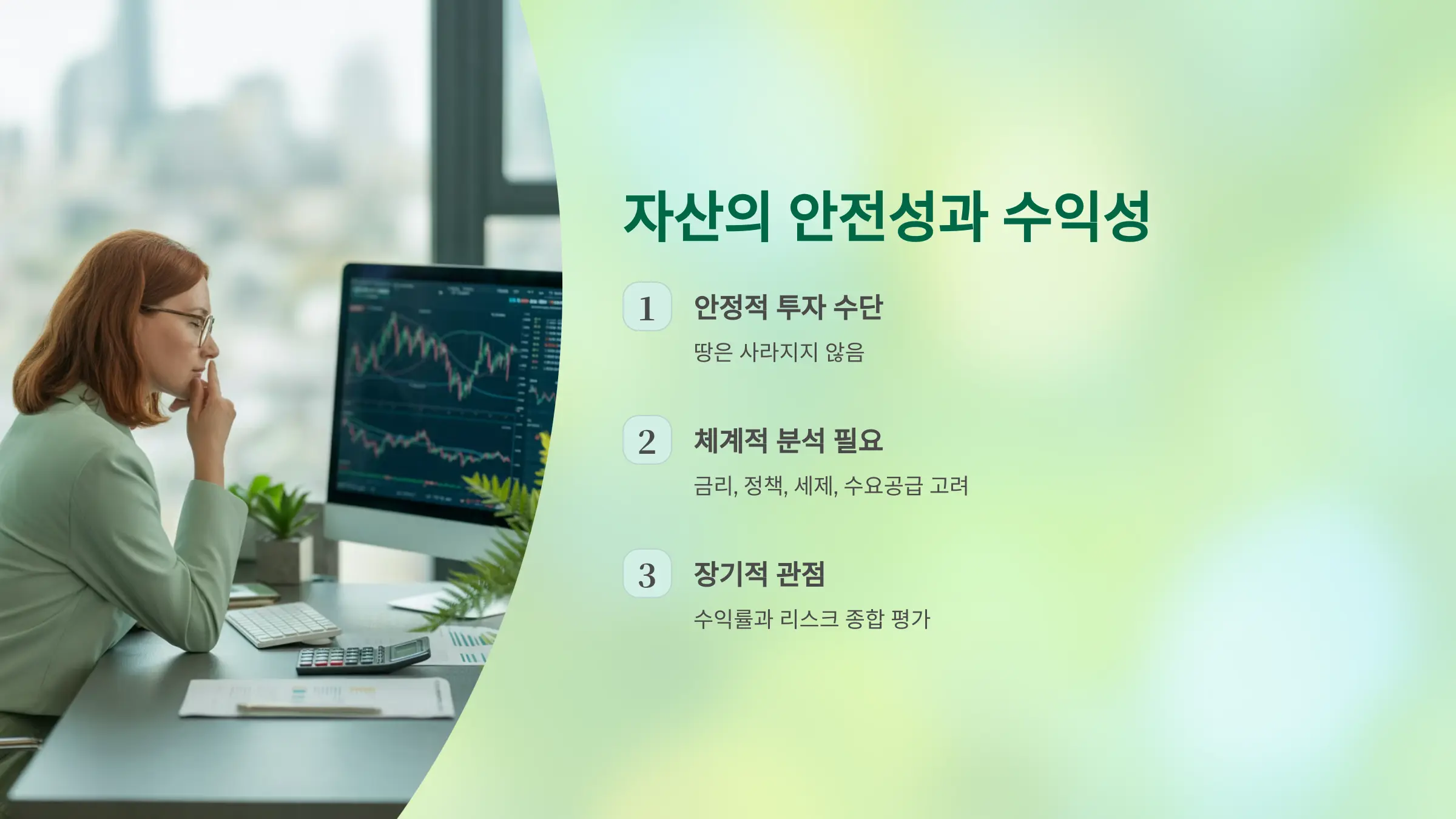 자산의 안전성과 수익성을 동시에 고려하라