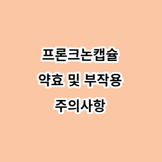 프론크논캡슐 약효