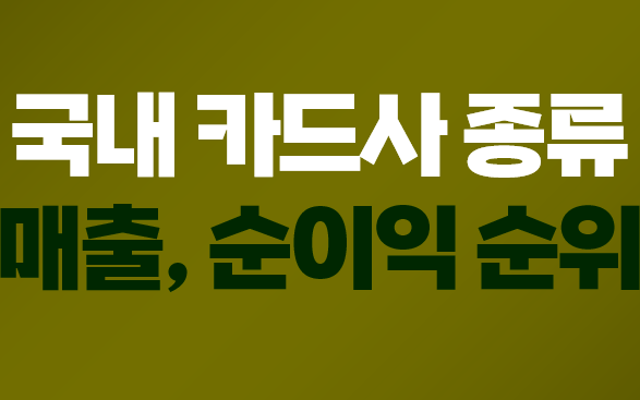  카드사 종류와 시장 점유율, 카드발급수,