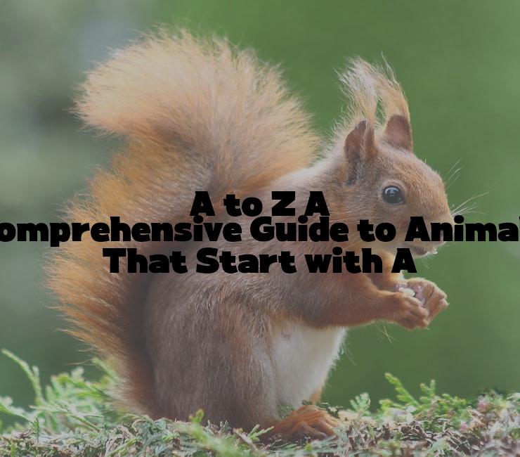 A to Z A Comprehensive Guide to Animals That Start with A