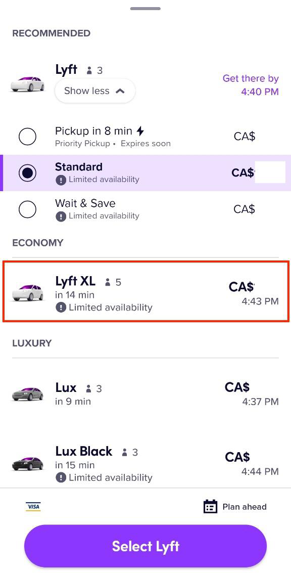  캐나다에서 혼자 리프트(Lyft) 택시 이사
