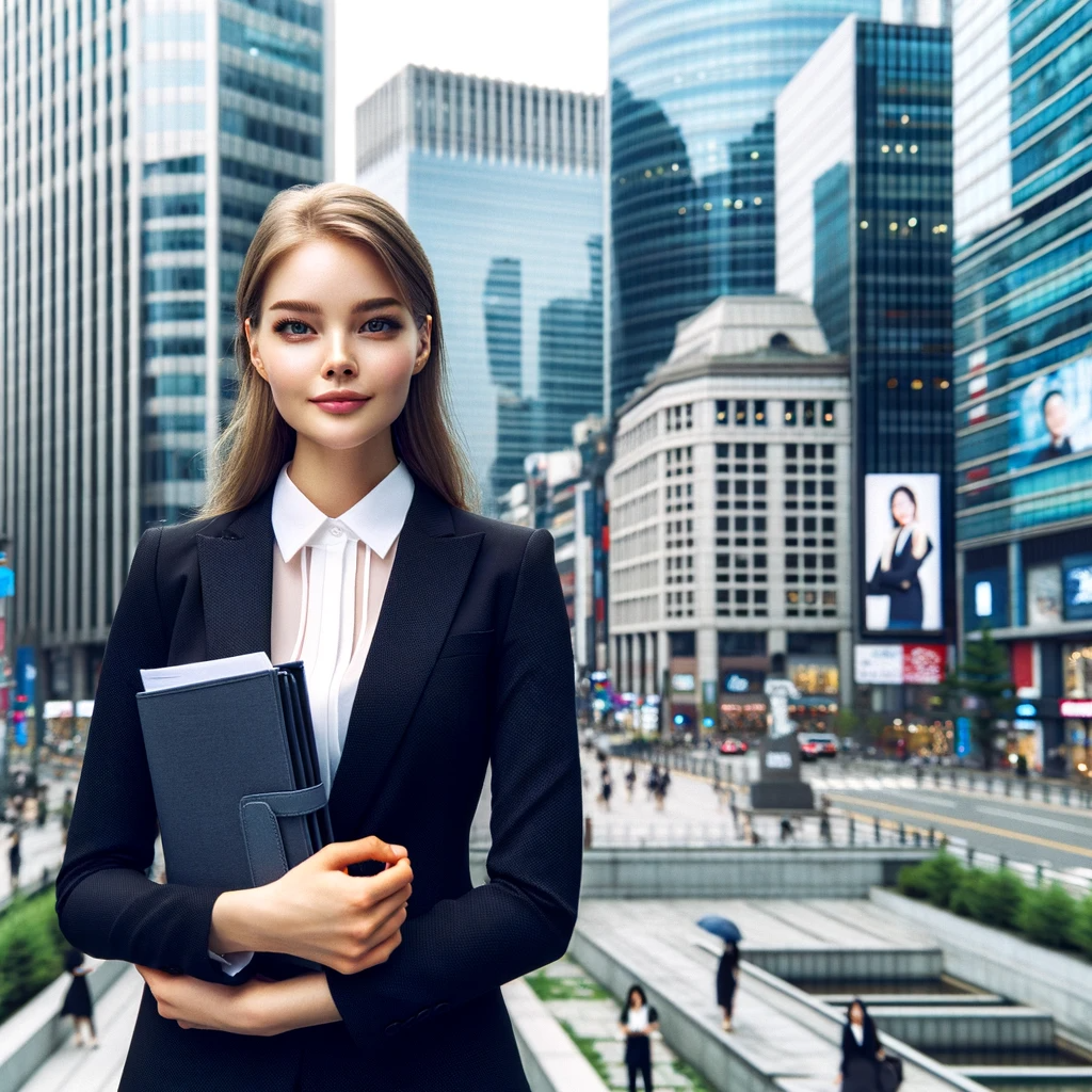 woman in a professional setting in South Korea