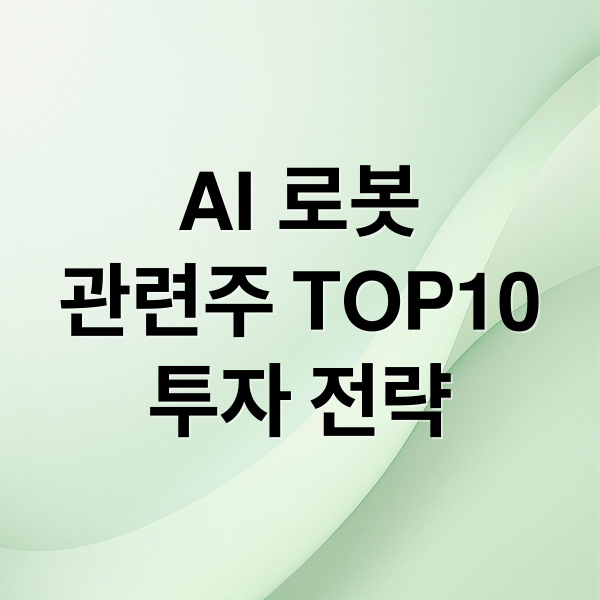 AI 로봇 관련주 완전정리