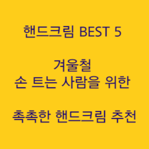  핸드크림 BEST 5 겨울철 손 트는 사람을 위한 촉촉한 핸드크림 추천