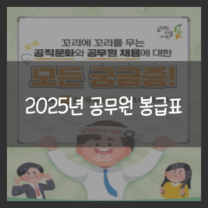 2025년 공무원 봉급표