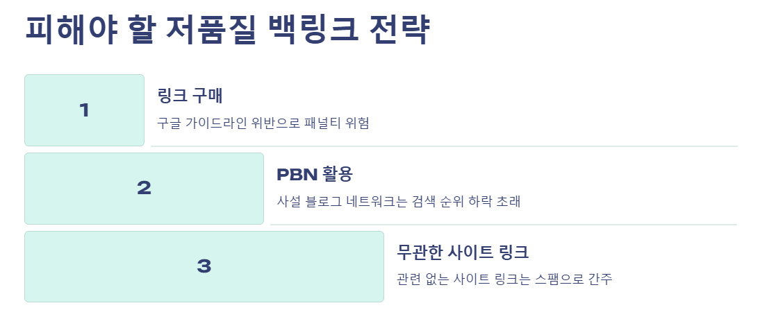 블로그 검색 SEO 최적화 고품질 백링크 만들기 확인 사이트 총정리 - undefined - 3. 피해야 할 저품질 백링크 전략 블로그 검색 SEO 최적화 고품질 백링크 만들기 확인 사이트 총정리 - undefined - 3. 피해야 할 저품질 백링크 전략