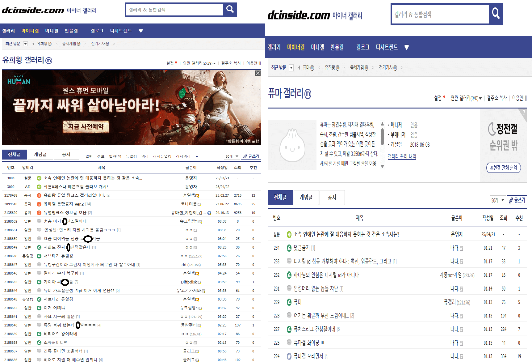 유마갤, 퓨마갤