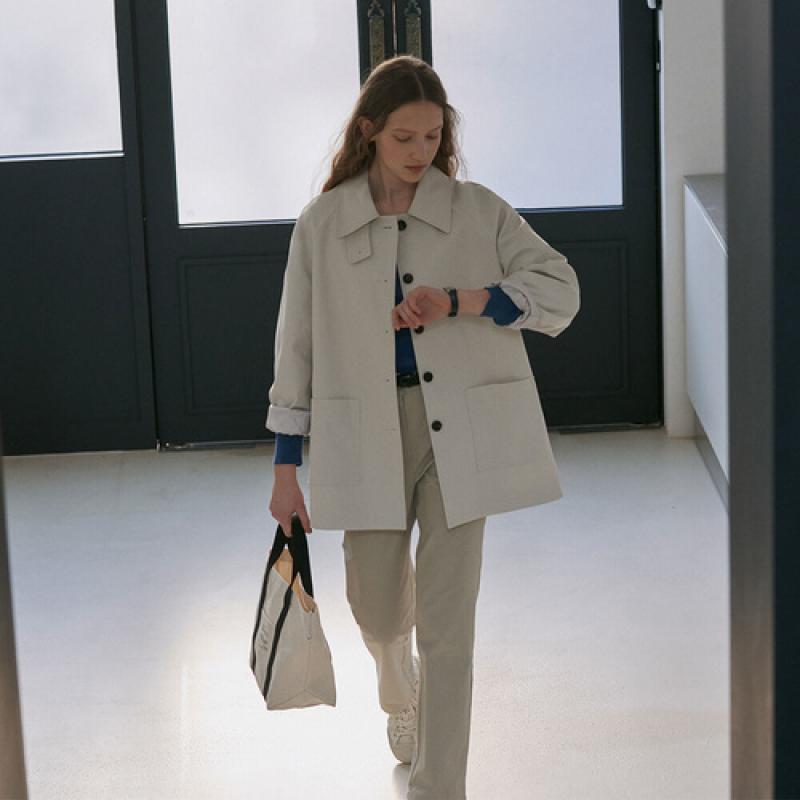 유라고 Mac half trench coat