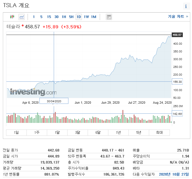  테슬라(티커: TSLA) 10대 주주보다 많은 주식을 보유한 한국 개미들