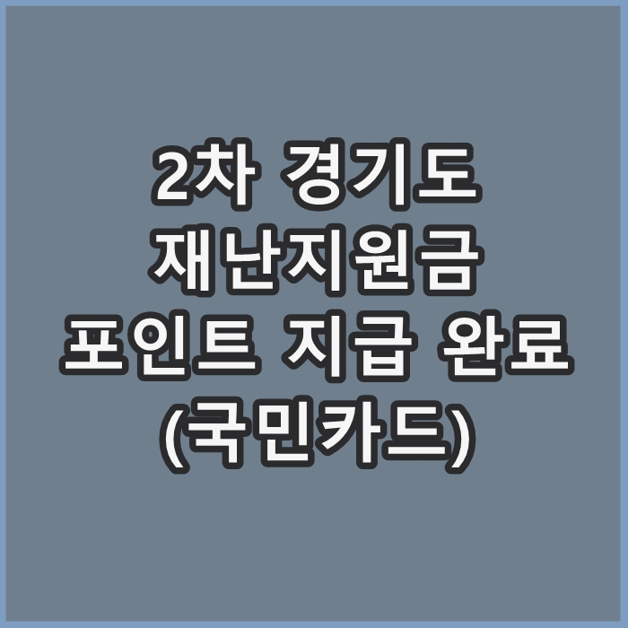 2차 경기도 재난지원금 국민카드 포인트 지급완료
