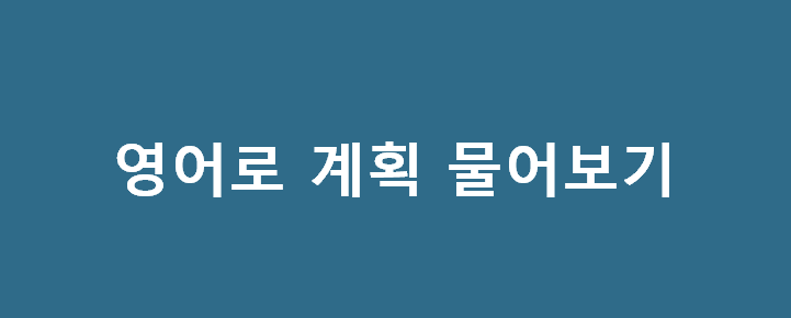  어떤 계획이 있는지, 어떻게 계획하는지 영어로 묻기