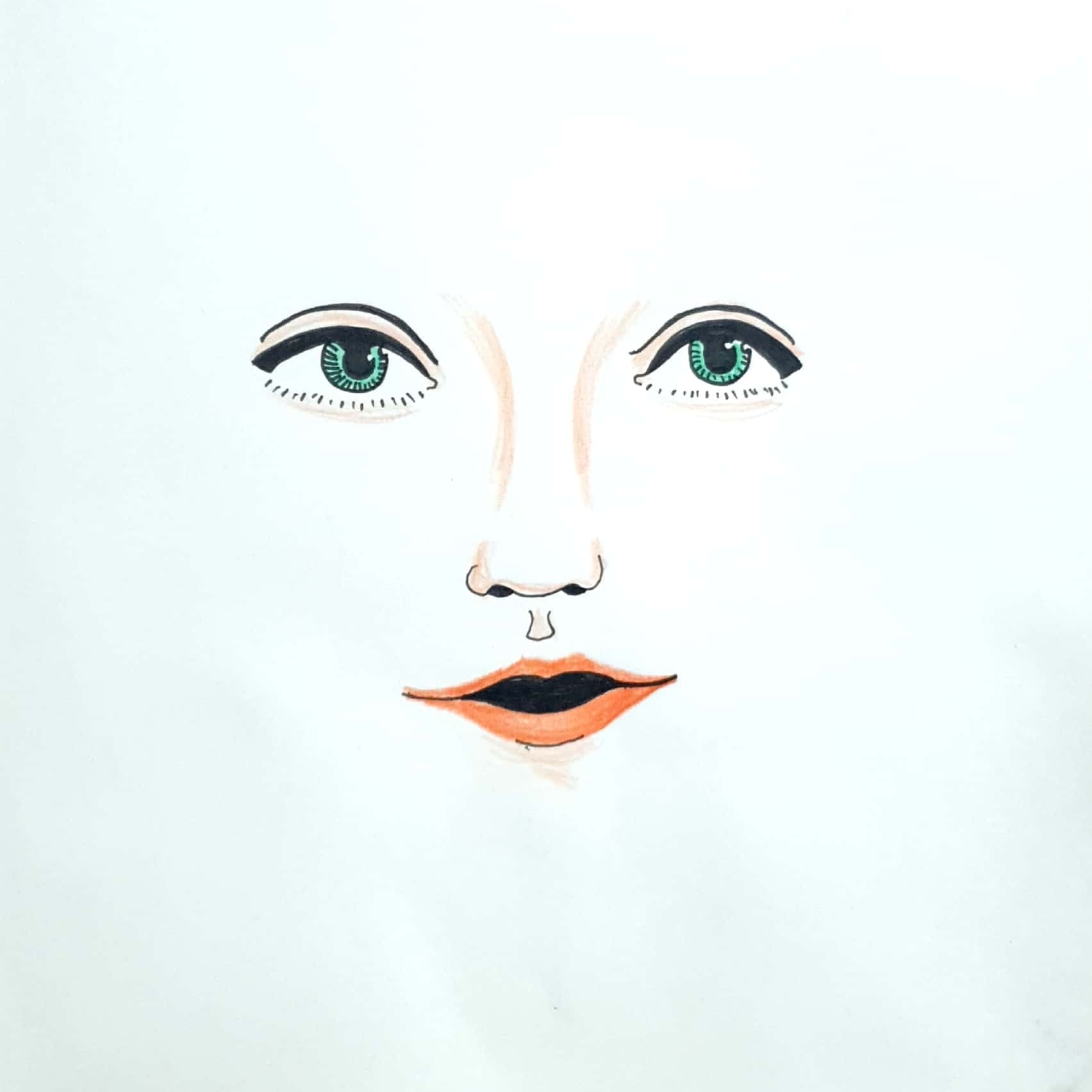  Green Eyes 초록색 눈동자 일러스트 일러스트레이션 그림 드로잉 펜화 색연필화 그리기