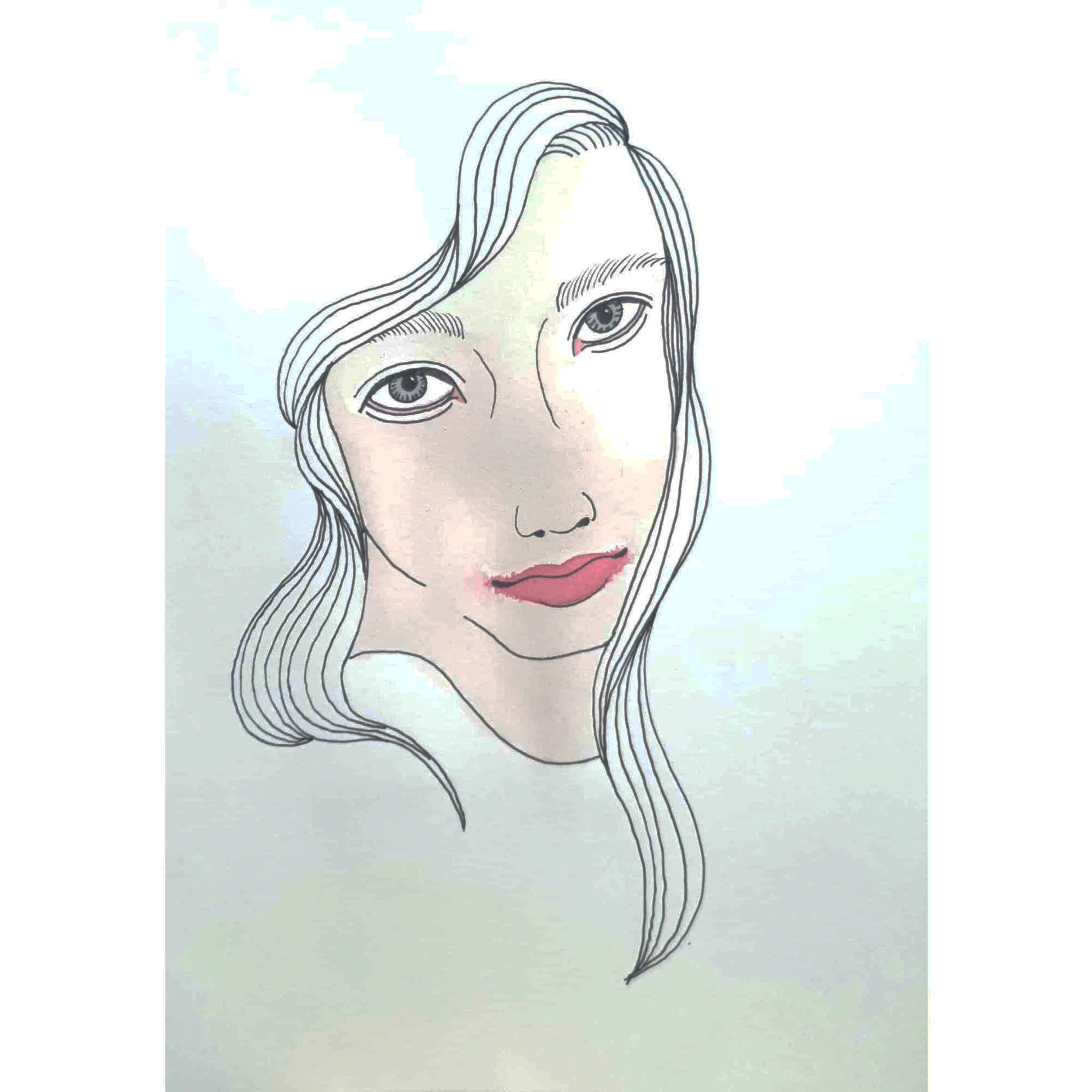  Rosy Lips 장미빛 입술 / 일러스트 그림 드로잉 / 인물화 그리기