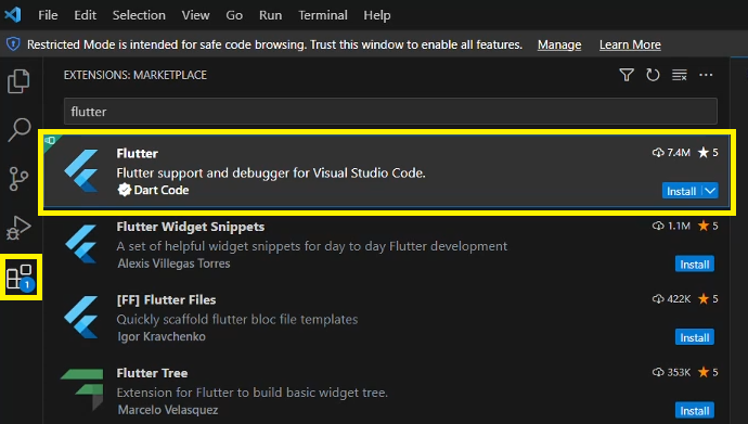 [Flutter] Visual Studio Code 에서 Flutter 실행하기