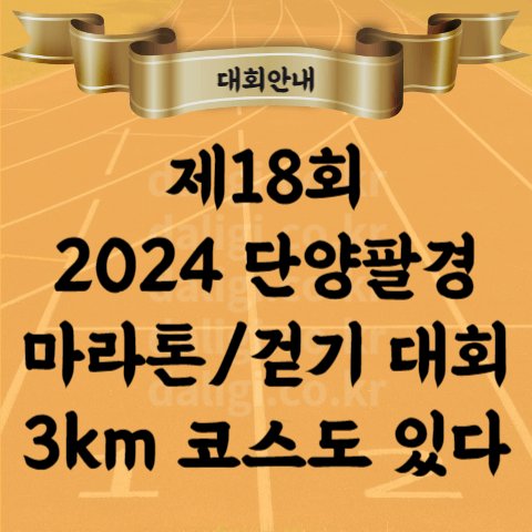 제18회 2024 단양팔경 마라톤 및 걷기 대회 이봉주 코스 기념품 기록증까지