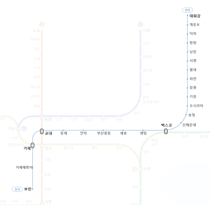 부산 도시철도 노선도