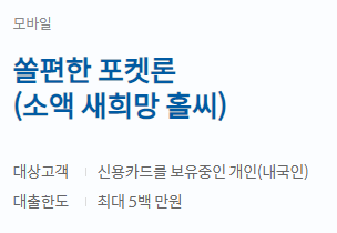  신한은행 쏠편한 포켓론 신청 조건 금리 기간 한도 핵심 정보
