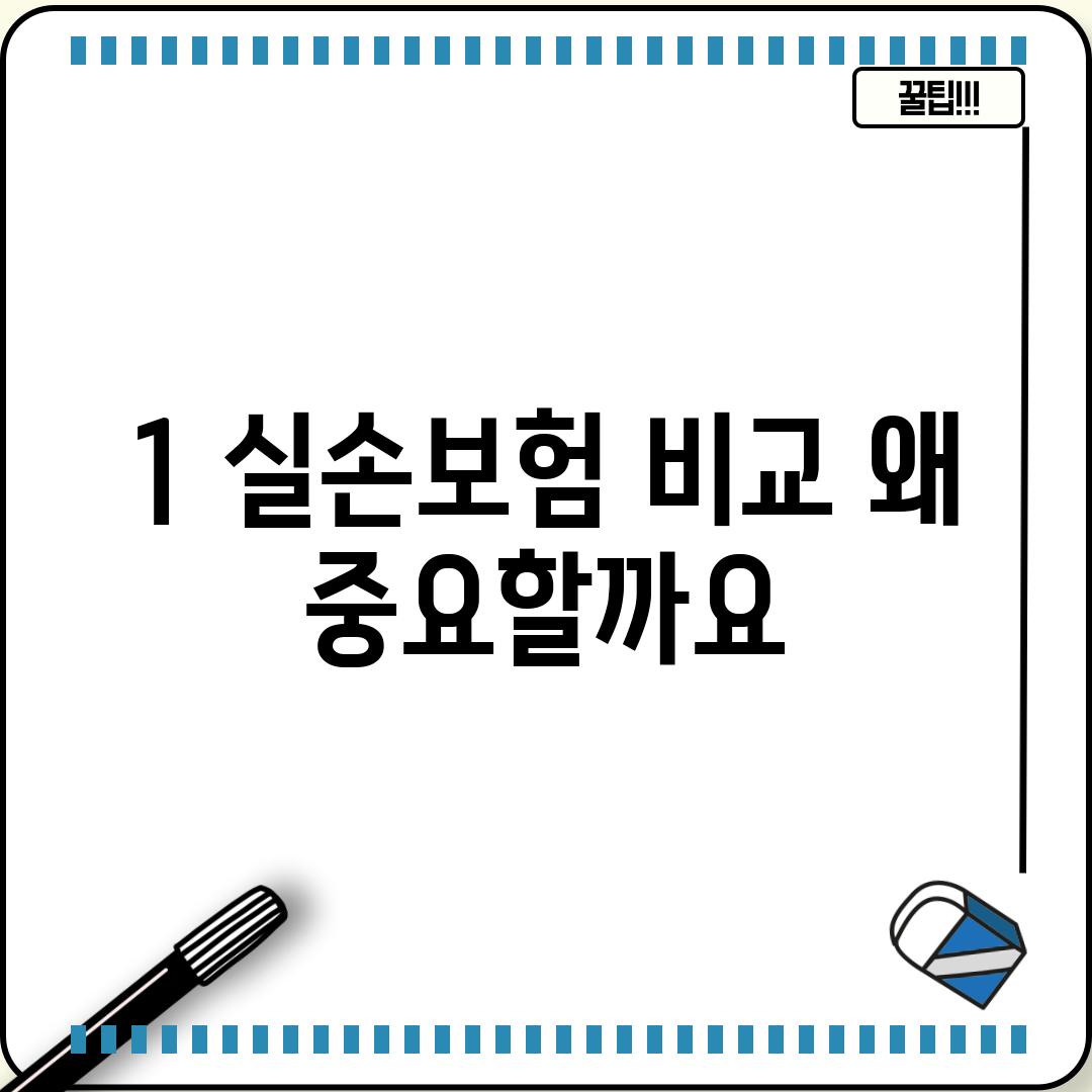 1. 실손보험 비교: 왜 중요할까요?