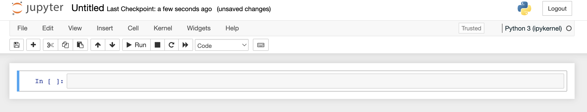 주피터 코드 입력 화면