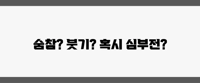 심부전증 증상 (초기 경고신호와 생활관리법)