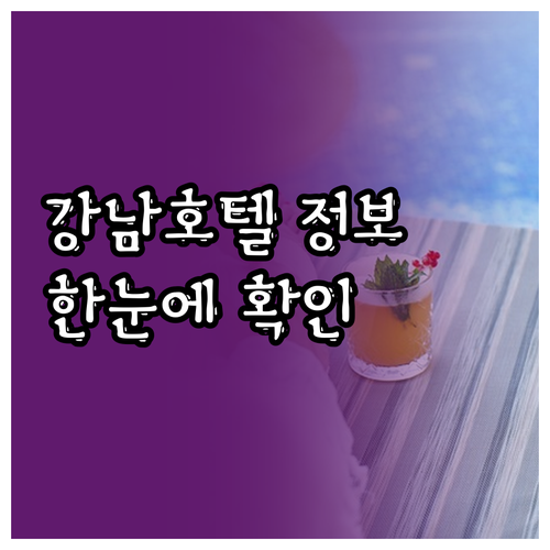 강남 지역 호텔 특징 위치 가격 후기