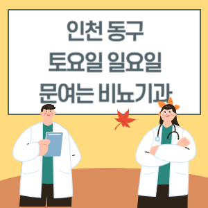 인천 동구 토요일 일요일 비뇨기과 진료 병원 리스트