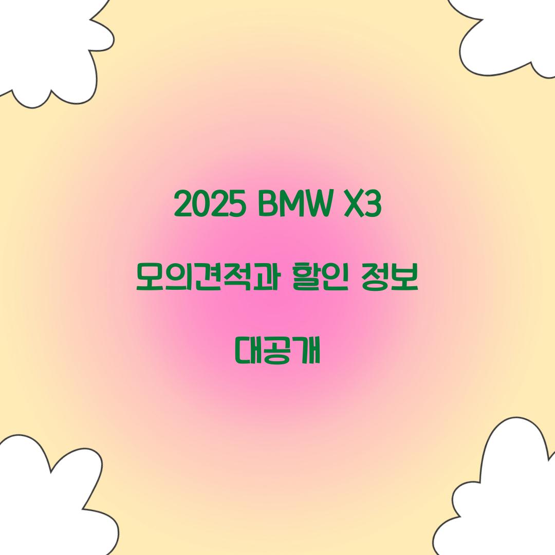2025 BMW X3 모의견적
