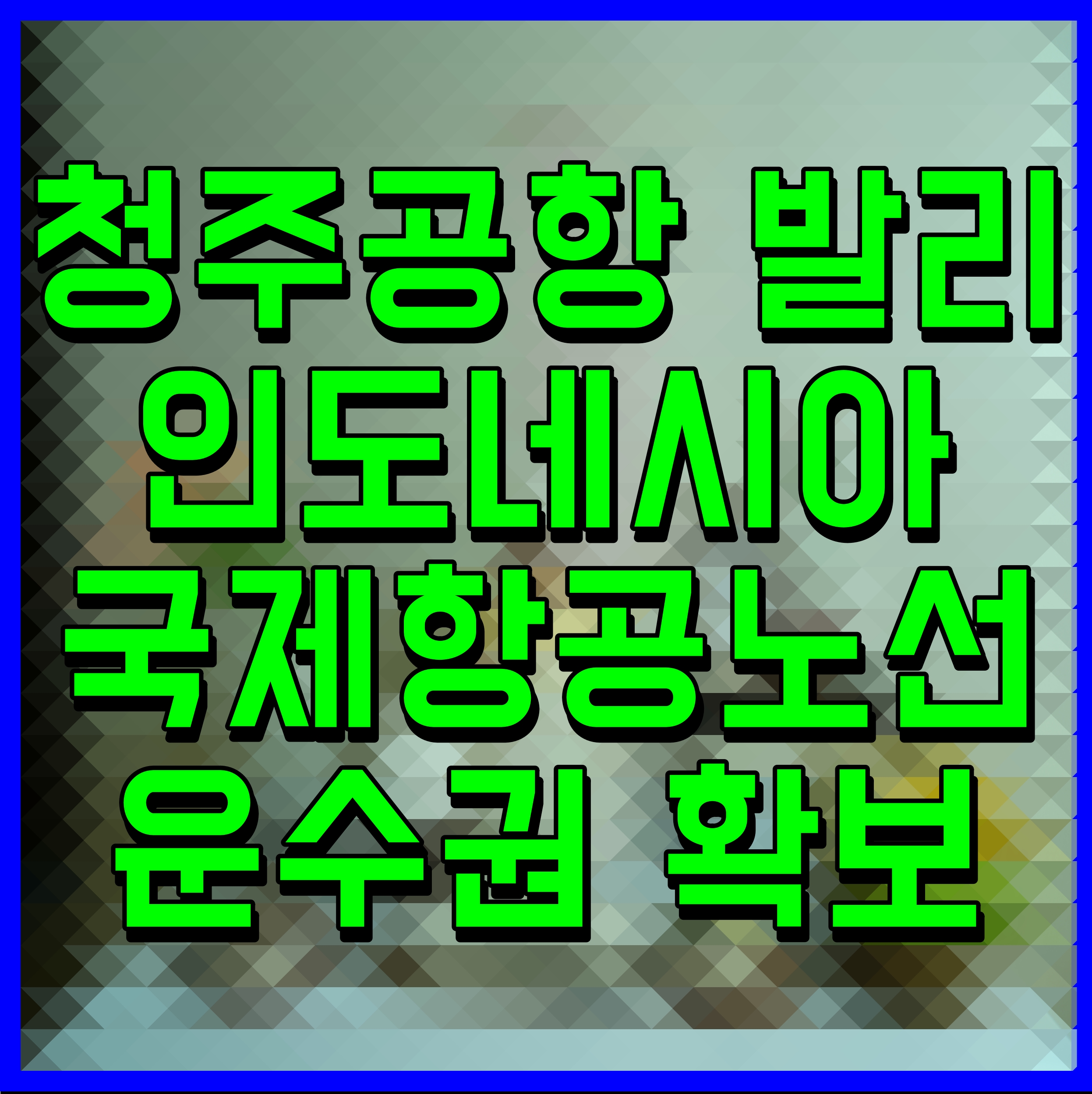  청주공항 발리 인도네시아 국제항공노선 운수권 확보