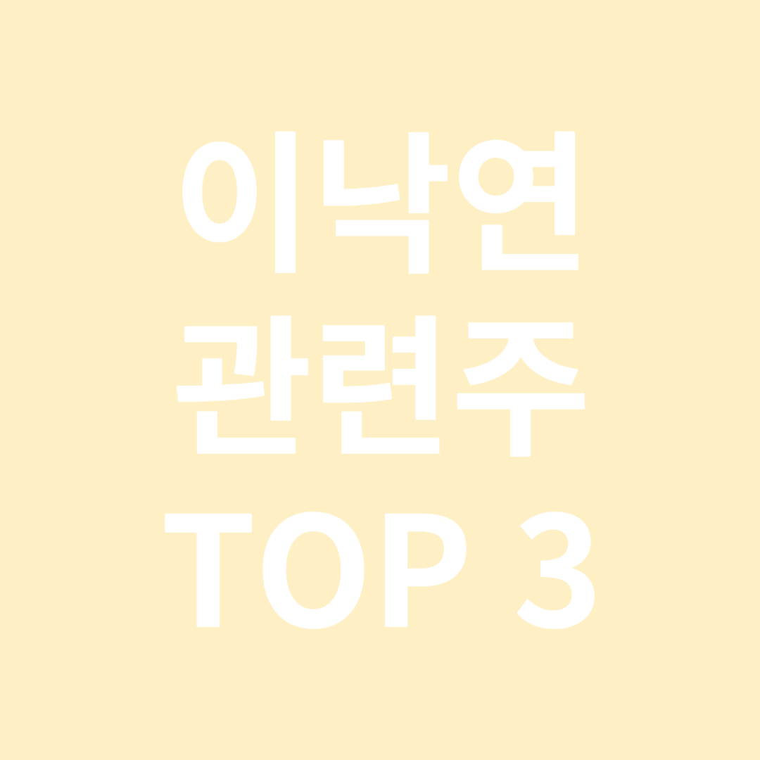 이낙연 관련주 TOP 3