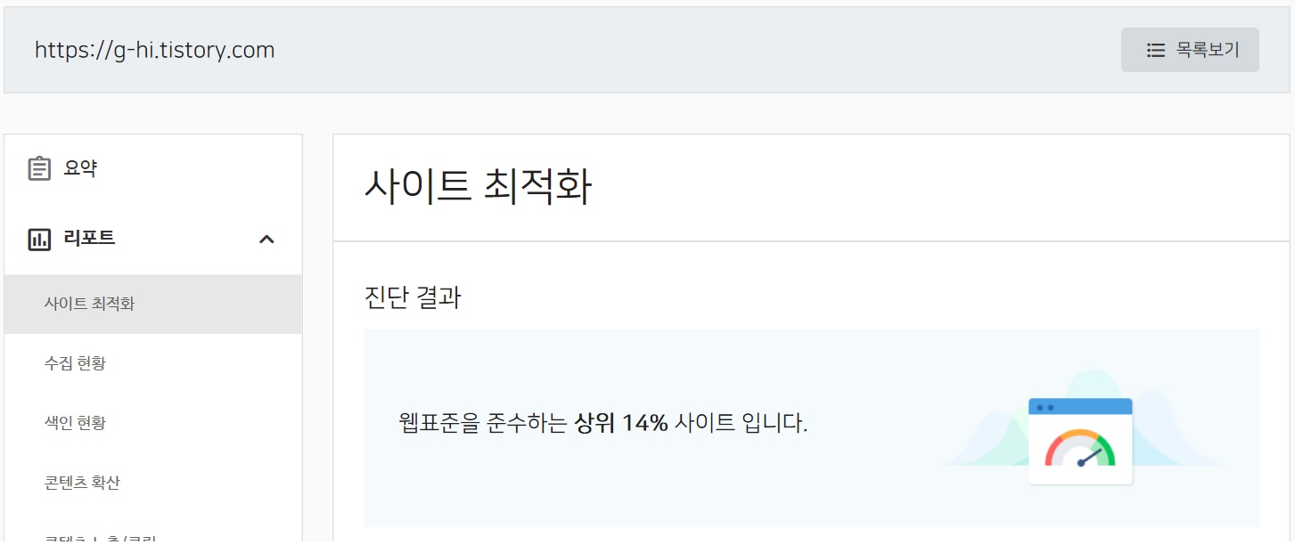 사이트 최적화 진단 결과