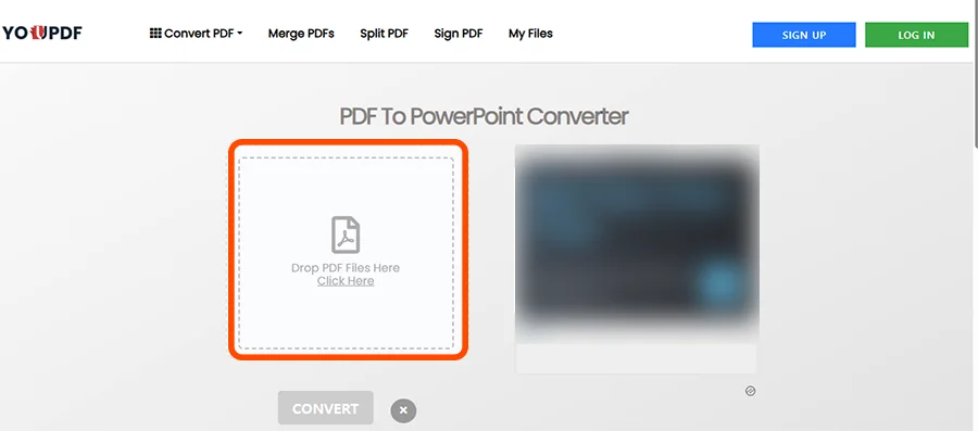 pdf를 ppt로 변환하는 사이트의 모습