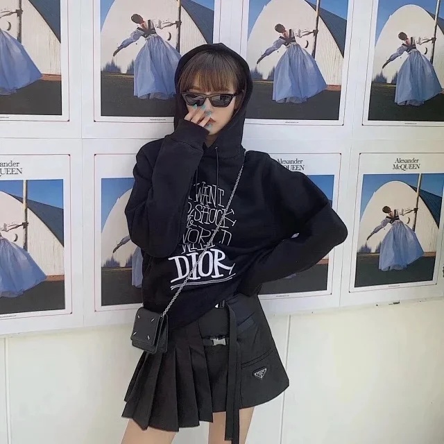  [STUSSY x DIOR] 스투시 X 디올 숀 20FW 오버사이즈 스웨트 셔츠 후드 티셔츠 033J646A0531_C089