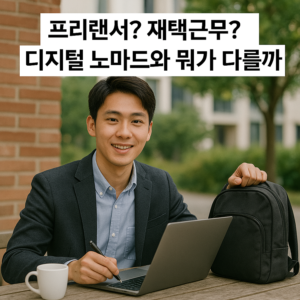 프리랜서, 재택근무, 디지털 노마드 세 가지 모두 노트북과 와이파이만 있으면 가능한 일이라는 공통점이 있지만, 일의 방식과 삶의 패턴은 꽤 달라요.