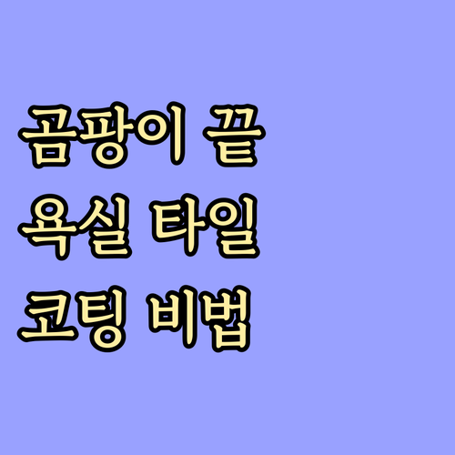 곰팡이 걱정 없는 욕실, 타일 코팅으