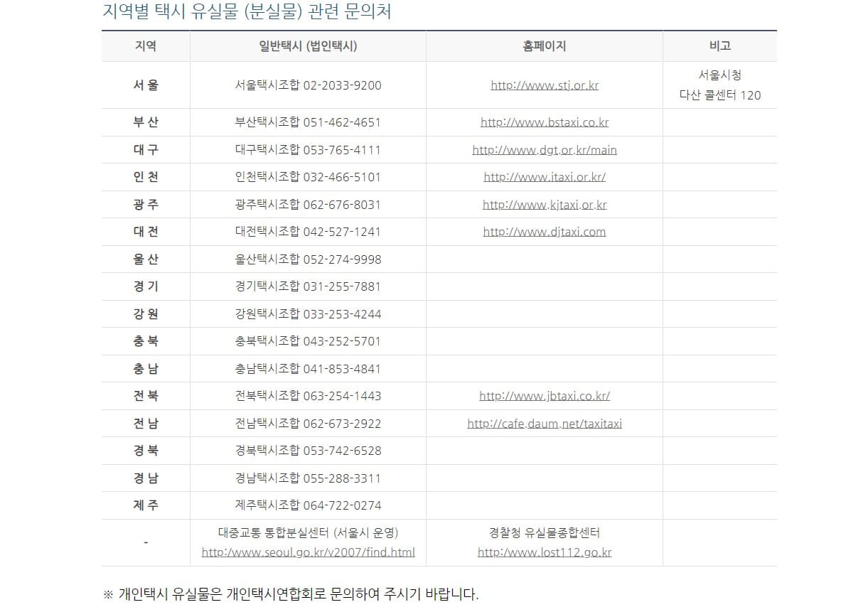 카카오택시 분실물 찾는법