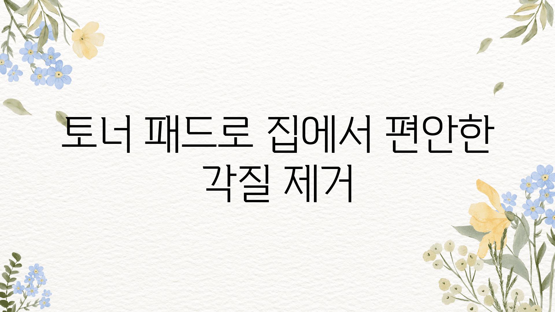 토너 패드로 집에서 편안한 각질 제거