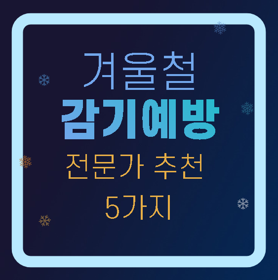  겨울 웰니스 마스터링, 감기 예방을 위한 전문가 추천 5가지