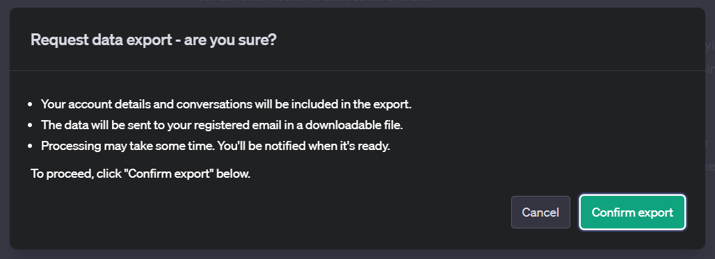 대화목록 export 확인