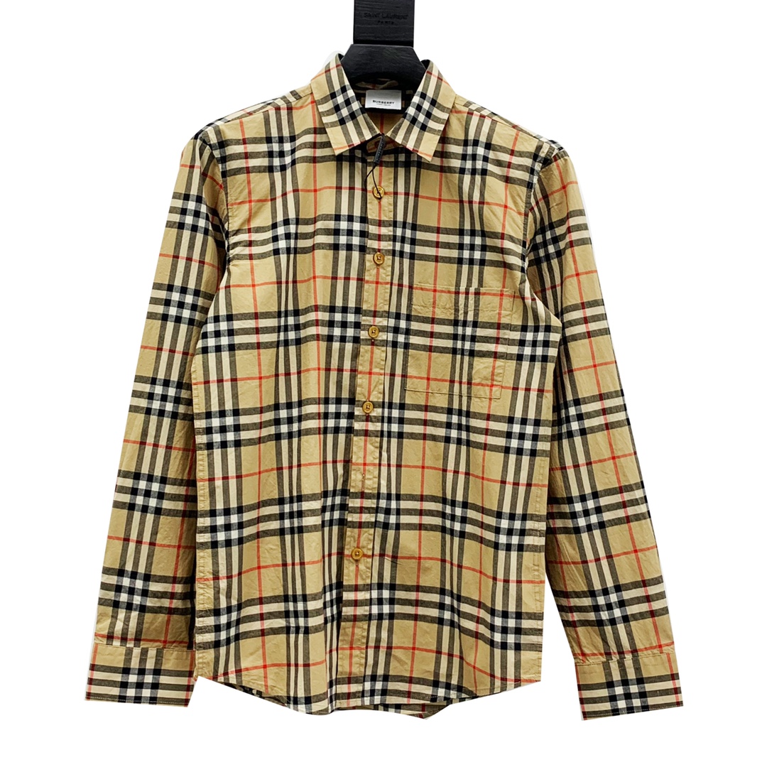  [BURBERRY] 버버리 로고 아플리케 빈티지 체크 코튼 셔츠 80385211