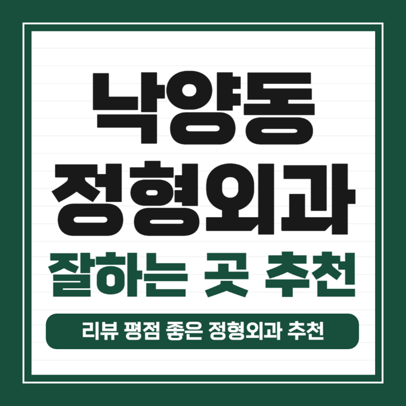 의정부 낙양동 정형외과 유명하고 잘하는 곳 추천 TOP 5