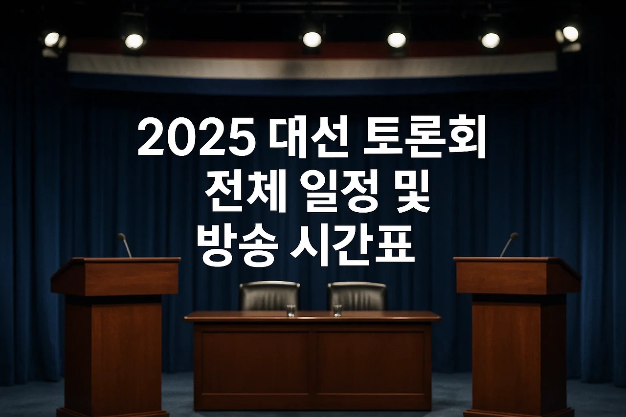 2025 대선 토론회 일정 총정리|시간·후보·시청 방법까지 완벽 가이드!