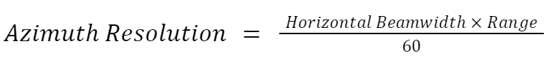 레이다 방위 해상도 계산식
