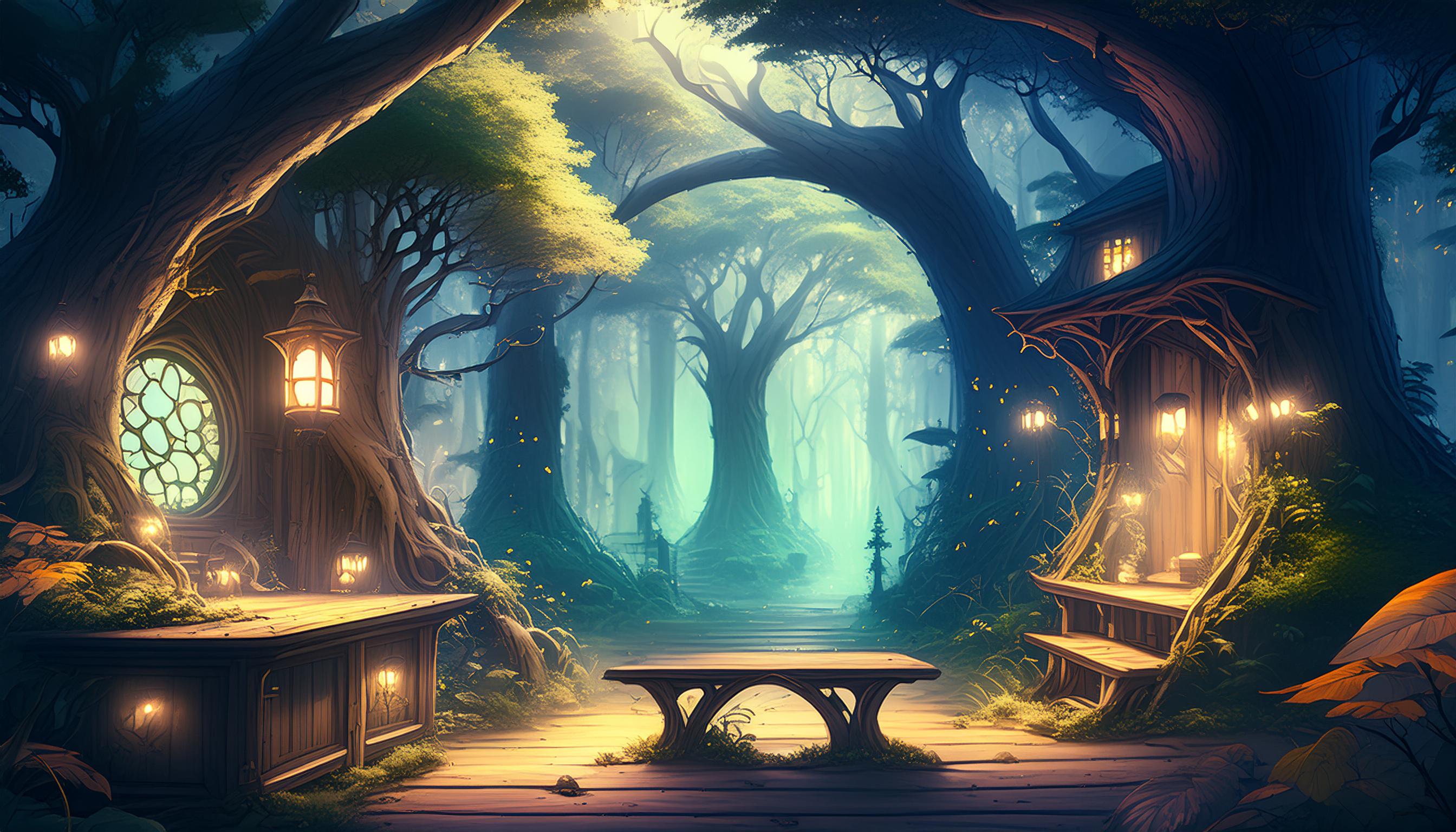 Fairy house and mysterious forest