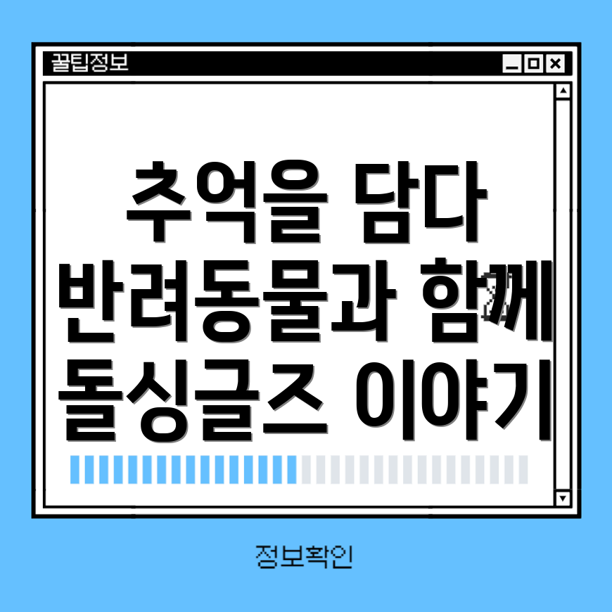 돌싱글즈의 반려동물과 함께하는 잊지 못할 추억