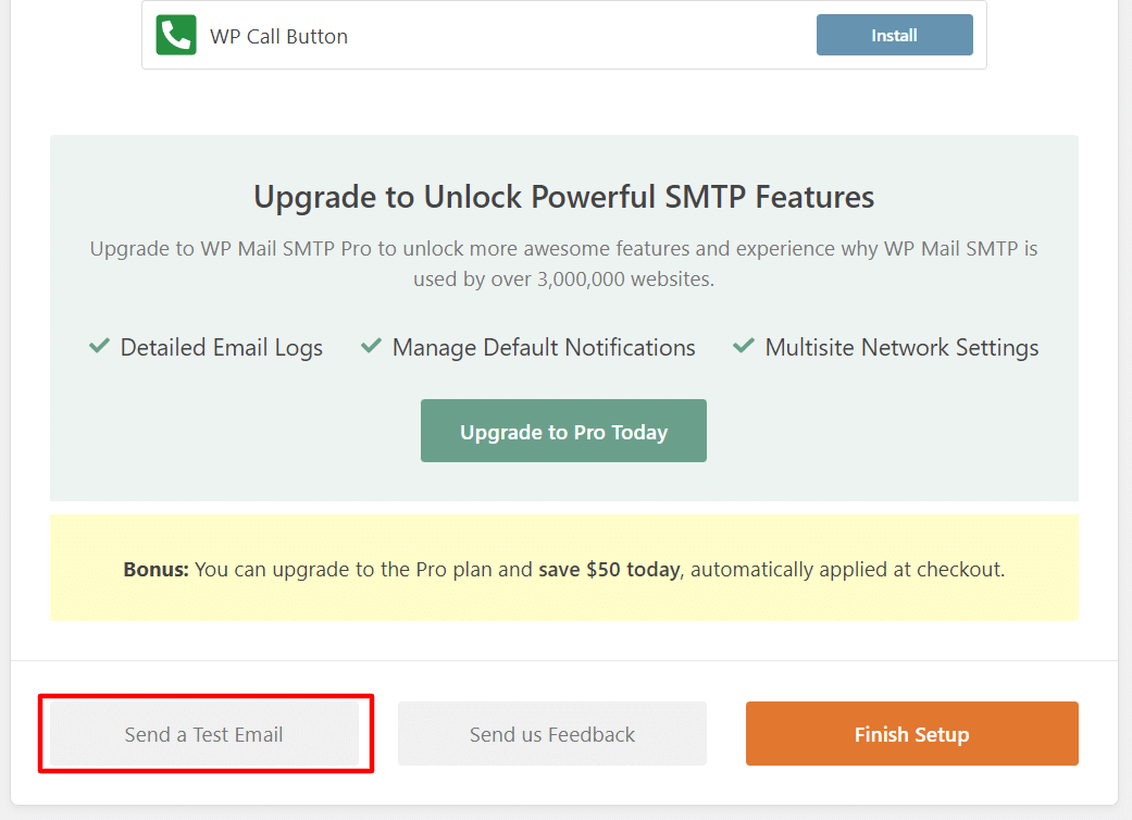 WP Mail SMTP 설정 완료
