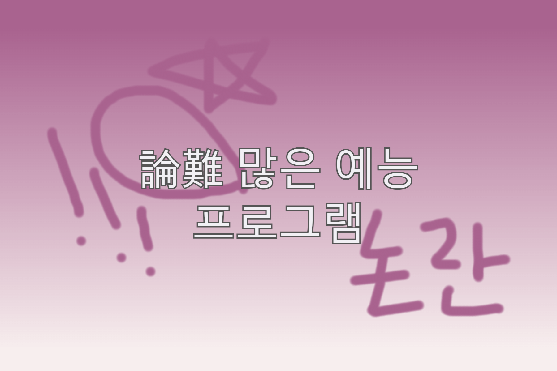 논란 많은 예능 프로그램