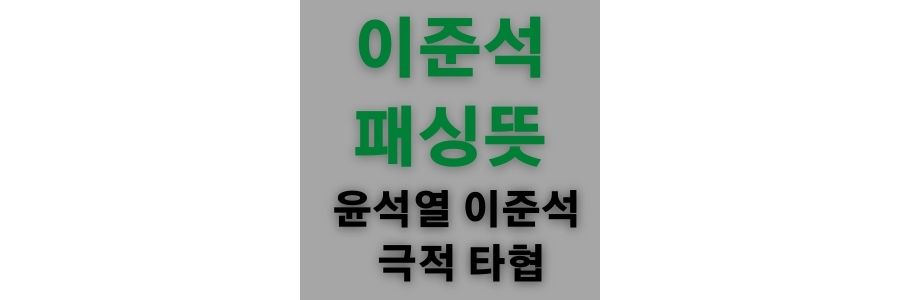  이준석 패싱뜻과 윤석열과의 극적 타협